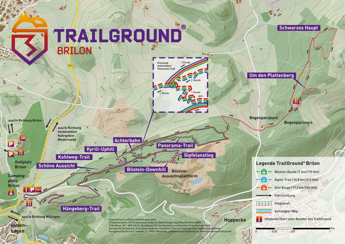 Mountainbike Trailground Brilon kaart